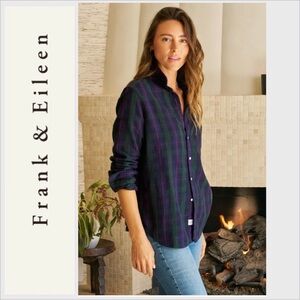 FRANK & EILEEN Italian flannel Shirt Plaid Red green Size L